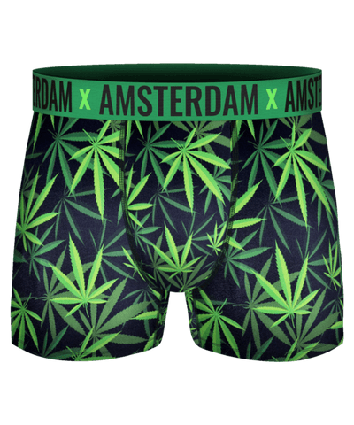 Katoenen Heren Boxershort met wiet print