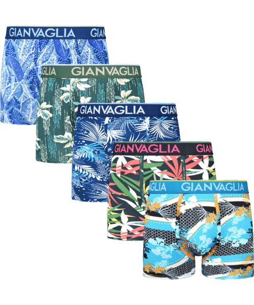 GIANVAGLIA® Deluxe Heren Katoenen Boxershort met print 5-Pack GVG-5069