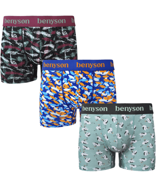 BENYSØN® Heren Bamboe Boxershorts met print 3-Pack BENY-7010