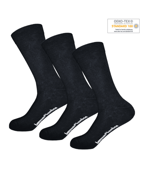 BENYSØN® Zwarte Naadloze Bamboe Sokken 3-pack BENY-1001 unisex