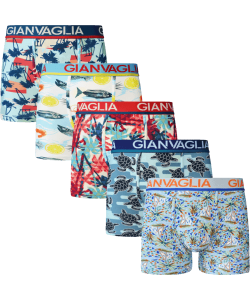 GIANVAGLIA® Deluxe Katoenen Heren Boxershort met print 5-pack GVG-5062