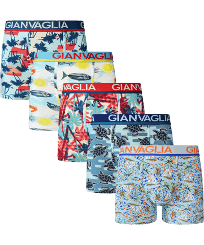 GIANVAGLIA® Deluxe Katoenen Heren Boxershort met print 5-pack GVG-5062