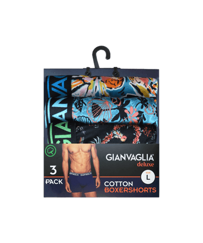 GIANVAGLIA® Deluxe Katoenen Heren Boxershort met print 3-Pack GVG-5502