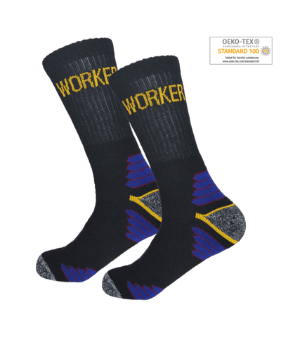 GIANVAGLIA® zwarte deluxe Werksokken Zwart met Anti-Slip 5-pack SK-102