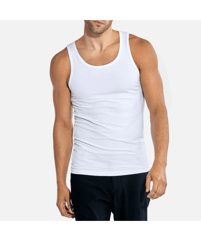 GRAND MAN Heren Katoenen Onderhemd Tanktop wit